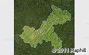 Satellite Map of Chongqing, darken