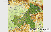 Satellite Map of Chongqing, physical outside