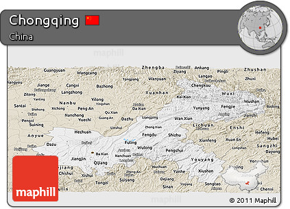 Classic Style Panoramic Map of Chongqing