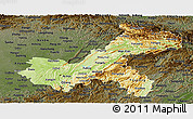 Physical Panoramic Map of Chongqing, darken