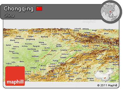 Physical Panoramic Map of Chongqing
