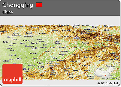 Physical Panoramic Map of Chongqing