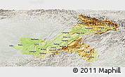 Physical Panoramic Map of Chongqing, lighten, semi-desaturated