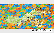 Physical Panoramic Map of Chongqing, political outside