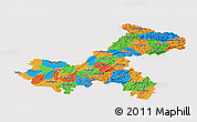 Political Panoramic Map of Chongqing, cropped outside