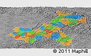 Political Panoramic Map of Chongqing, desaturated