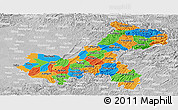 Political Panoramic Map of Chongqing, lighten, desaturated