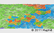 Political Panoramic Map of Chongqing, political shades outside