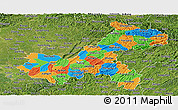 Political Panoramic Map of Chongqing, satellite outside