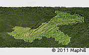 Satellite Panoramic Map of Chongqing, darken