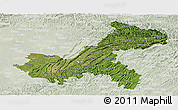 Satellite Panoramic Map of Chongqing, lighten