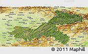 Satellite Panoramic Map of Chongqing, physical outside