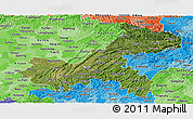 Satellite Panoramic Map of Chongqing, political shades outside