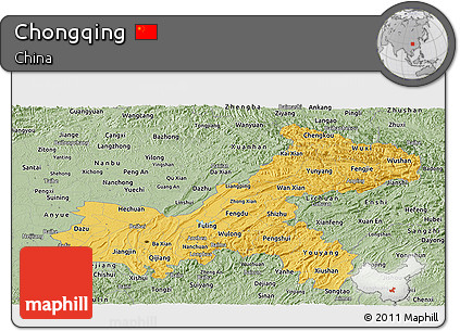 Savanna Style Panoramic Map of Chongqing
