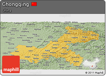 Savanna Style Panoramic Map of Chongqing