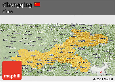 Savanna Style Panoramic Map of Chongqing