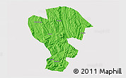 Political 3D Map of Qijiang, cropped outside