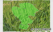 Political 3D Map of Qijiang, satellite outside