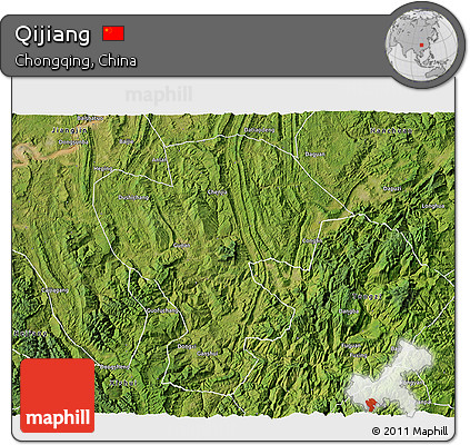 Satellite 3D Map of Qijiang