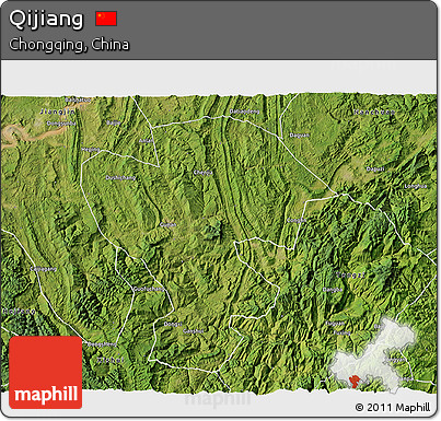 Satellite 3D Map of Qijiang