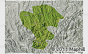 Satellite 3D Map of Qijiang, lighten, semi-desaturated