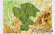 Satellite 3D Map of Qijiang, physical outside