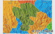 Satellite 3D Map of Qijiang, political outside