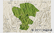 Satellite 3D Map of Qijiang, shaded relief outside