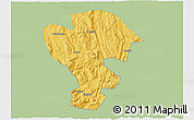 Savanna Style 3D Map of Qijiang, single color outside