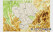 Shaded Relief 3D Map of Qijiang, physical outside