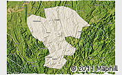 Shaded Relief 3D Map of Qijiang, satellite outside