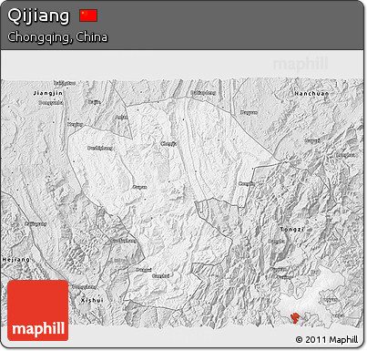Silver Style 3D Map of Qijiang