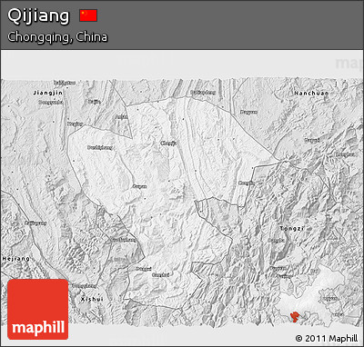 Silver Style 3D Map of Qijiang