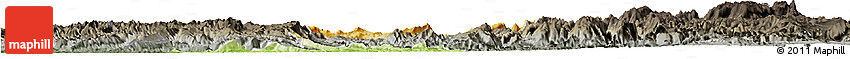 Physical Horizon Map of Qijiang, darken, semi-desaturated