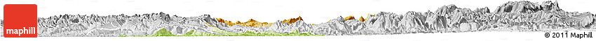 Physical Horizon Map of Qijiang, lighten, desaturated