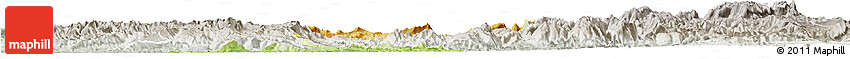 Physical Horizon Map of Qijiang, lighten, semi-desaturated