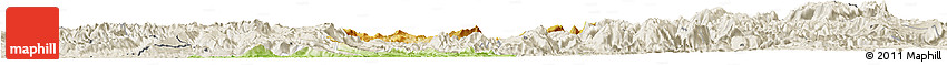Physical Horizon Map of Qijiang, shaded relief outside