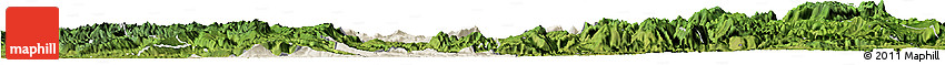 Shaded Relief Horizon Map of Qijiang, satellite outside