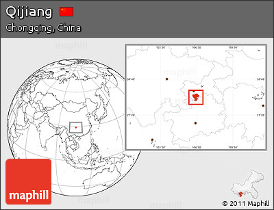 Blank Location Map of Qijiang