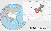Gray Location Map of Qijiang, highlighted country, highlighted parent region