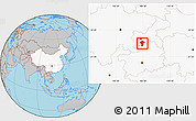 Gray Location Map of Qijiang, highlighted country