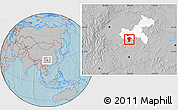 Gray Location Map of Qijiang, highlighted parent region, hill shading