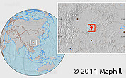 Gray Location Map of Qijiang, hill shading