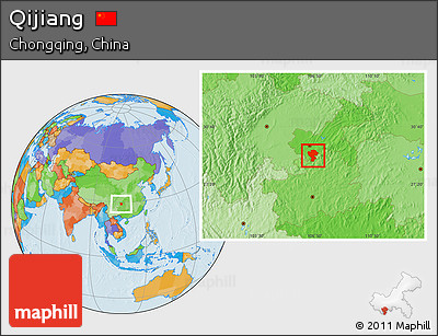 Political Location Map of Qijiang