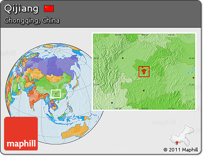 Political Location Map of Qijiang