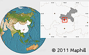 Satellite Location Map of Qijiang, highlighted country, highlighted parent region