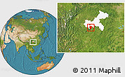 Satellite Location Map of Qijiang, highlighted parent region