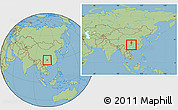 Savanna Style Location Map of Qijiang, within the entire country