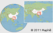 Savanna Style Location Map of Qijiang, highlighted country, highlighted parent region, within the entire country