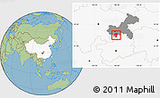 Savanna Style Location Map of Qijiang, highlighted country, highlighted parent region